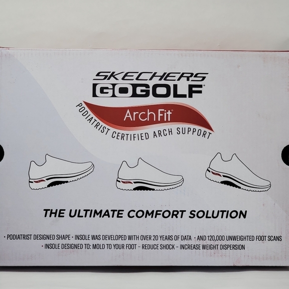 Skechers GO GOLF Men's Size 8 Max Fairway 3 Water Repellent BLACK/RED 214029 New - Picture 7 of 13